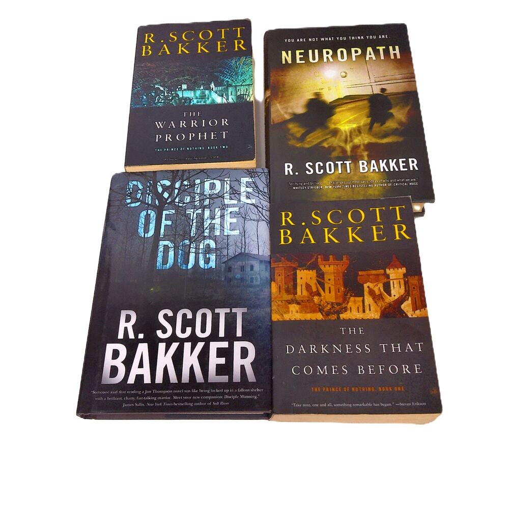 R. Scott Bakker 4-Book Lot: Prince of Nothing 1-2 Paperbacks & Hardcover 1st Eds